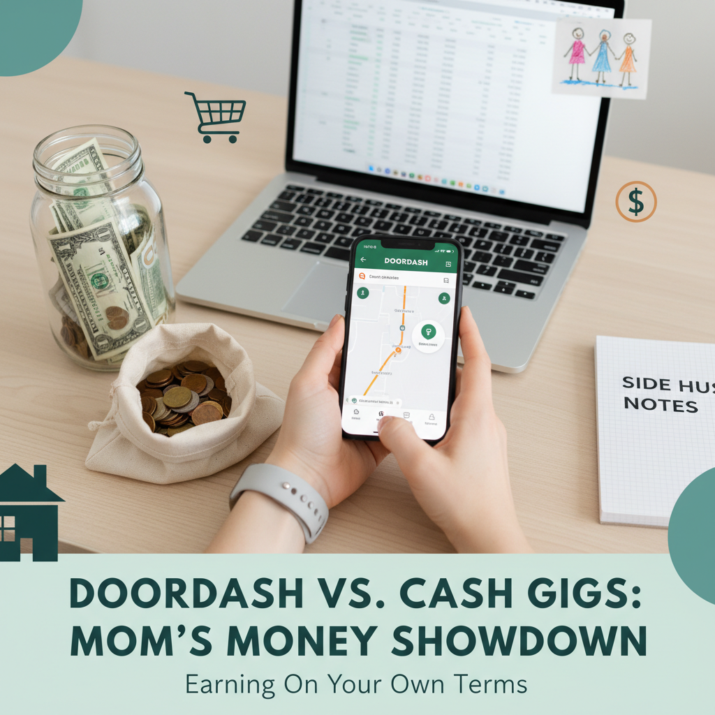 Image about DoorDash vs cash-paying side gigs for moms